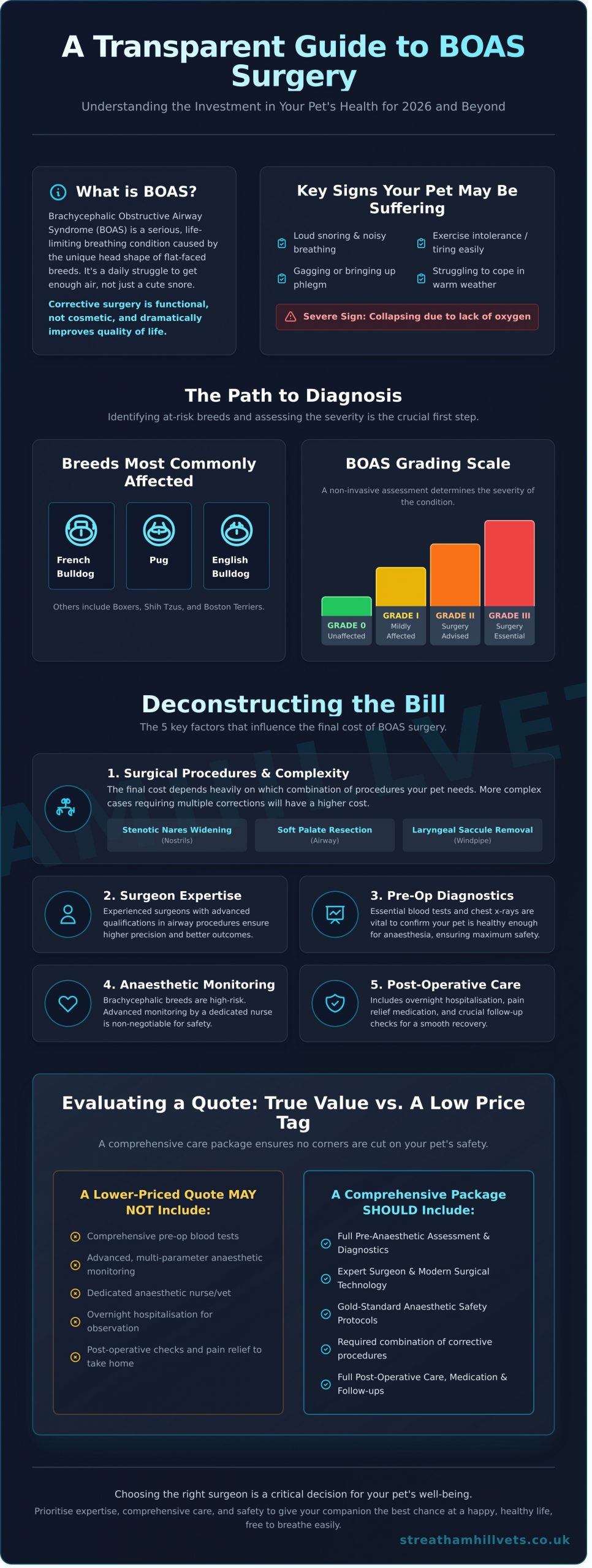 BOAS Surgery Cost UK: A Vet’s Guide to Pricing in 2026 - Infographic