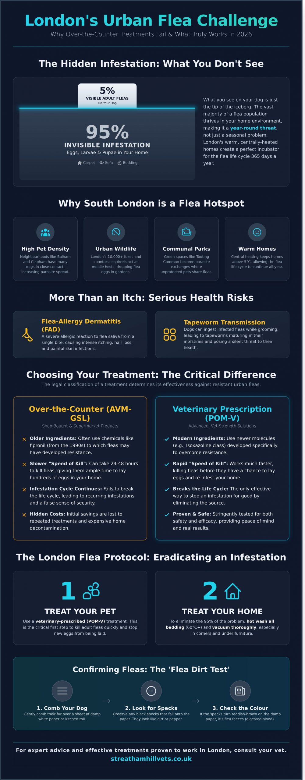 Flea Treatment for Dogs in London: A Vet’s Guide to What Actually Works in 2026 - Infographic