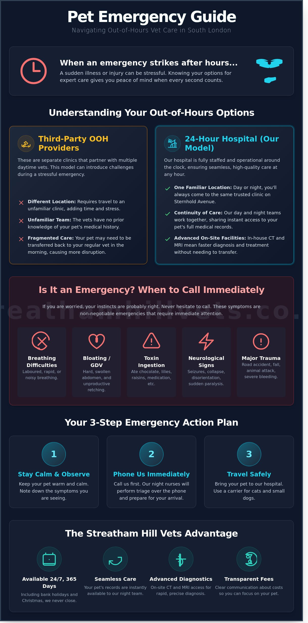 Out of Hours Vets Near Me: A Guide to Emergency Pet Care in South London - Infographic